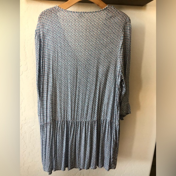 Lucky brand|Comfy pale blue geometric print long sleeve sleep shirt •••Large - Picture 3 of 10
